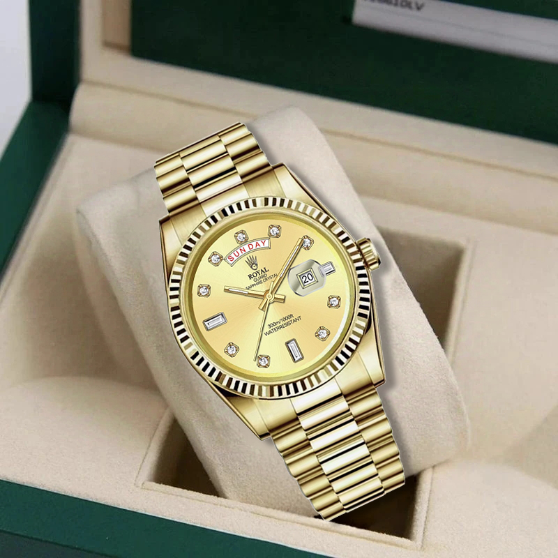 傲途【专柜限定】全新冰糖金商务男士腕表