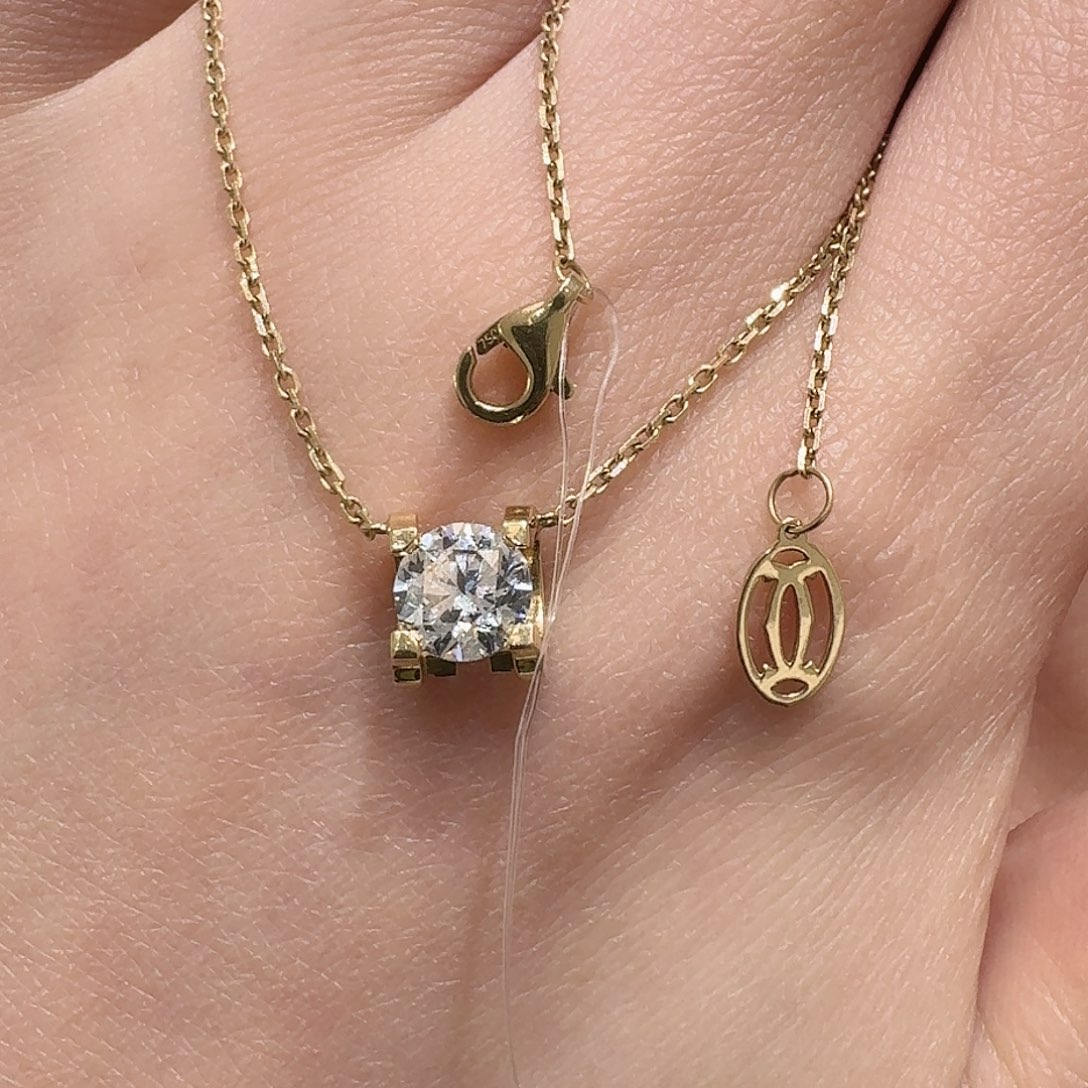 18K金镶嵌实验室培育钻石颈饰