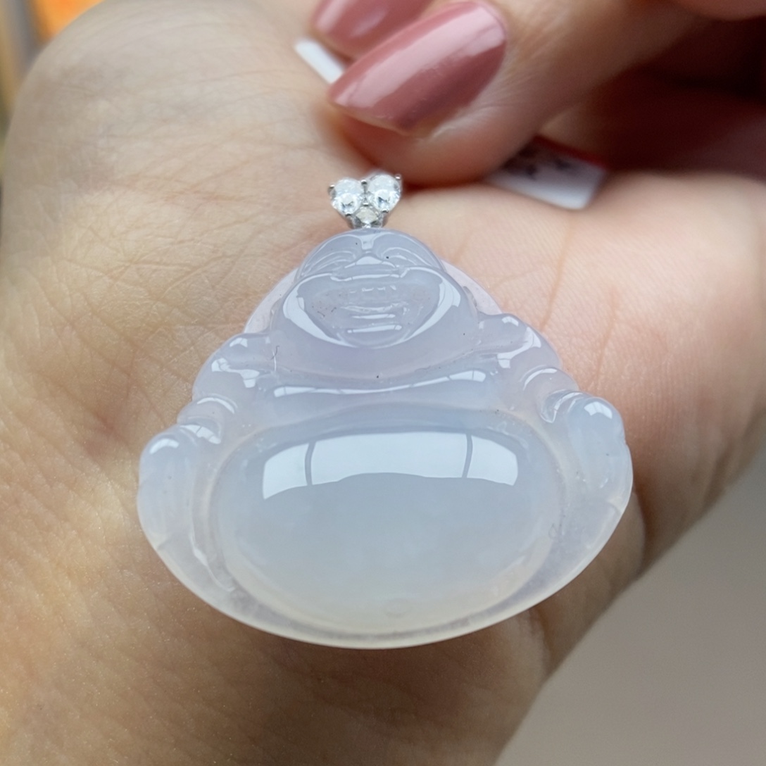 翡翠18K金镶嵌颈饰吊坠43