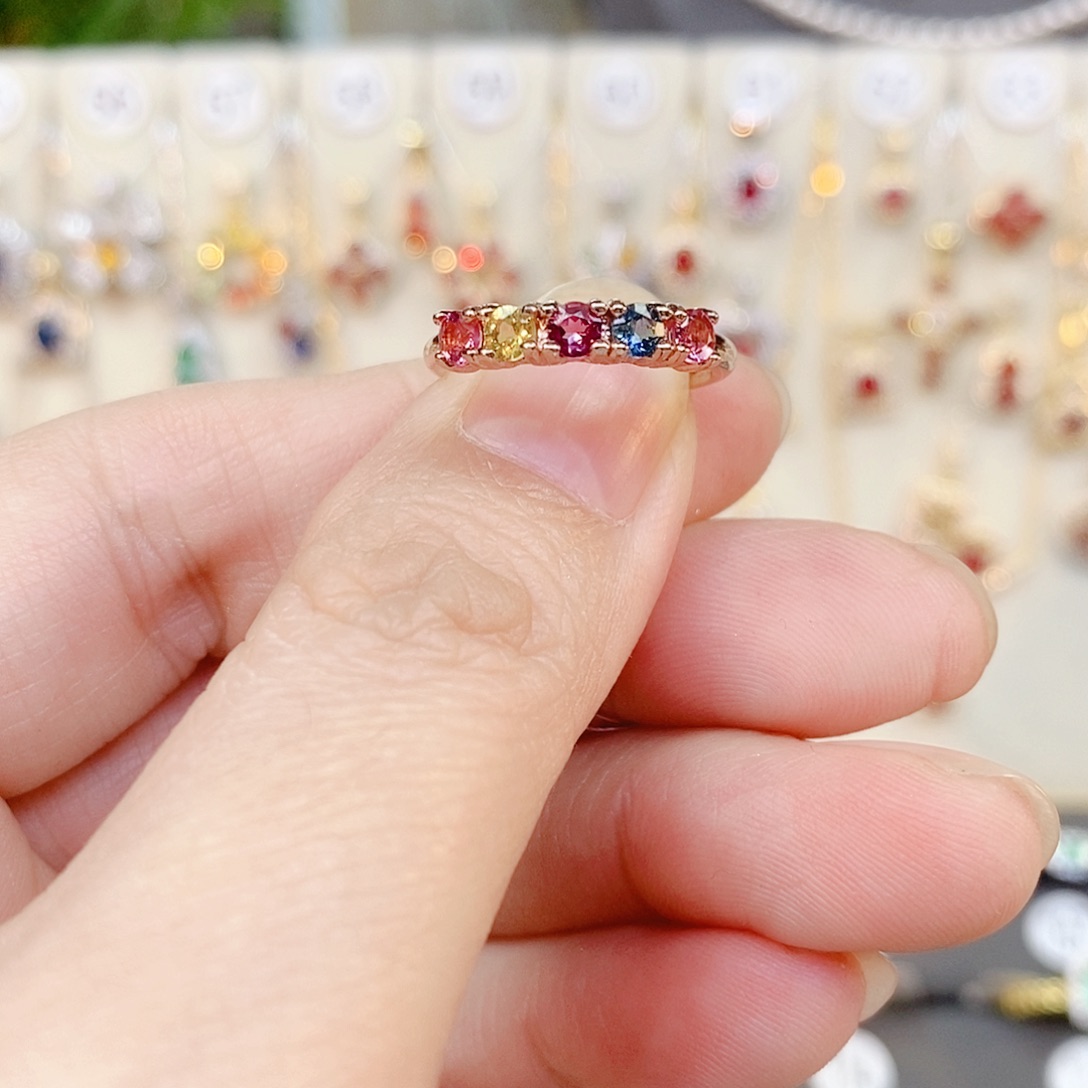 戒指碧玺银S925镶嵌