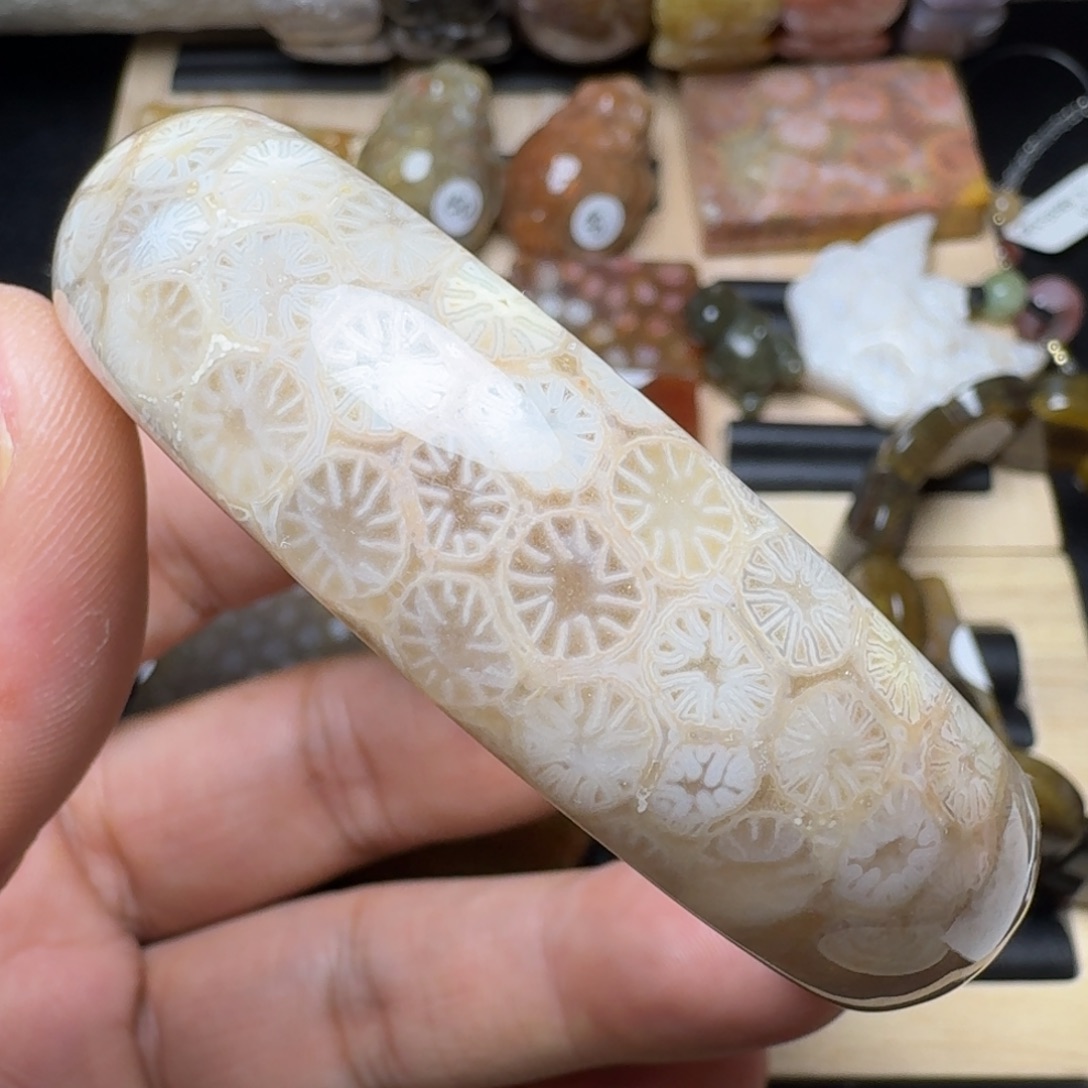 未镶嵌纯天然色有机玉石保真色硅化玉60圈口