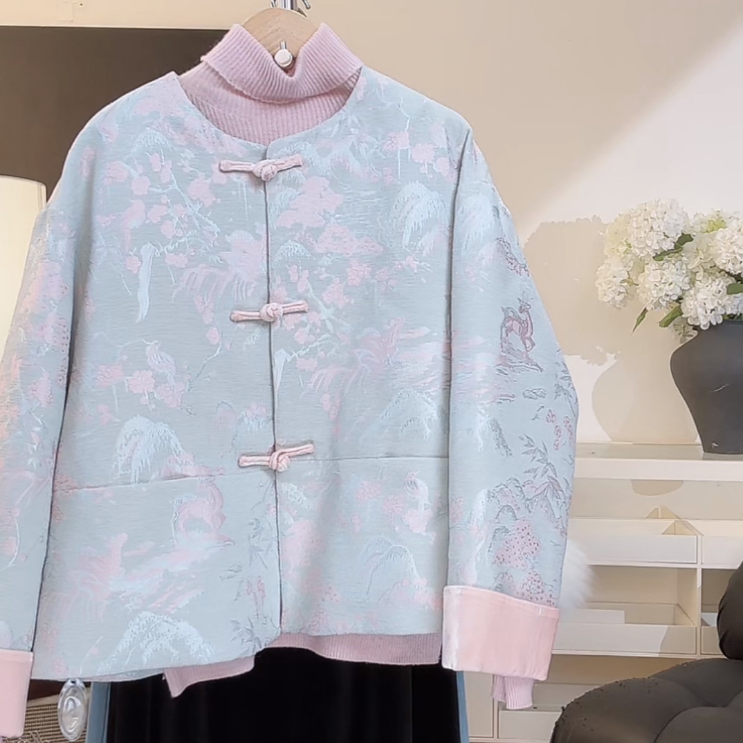 【白茶姐弟】新中式夹羽绒提花外套