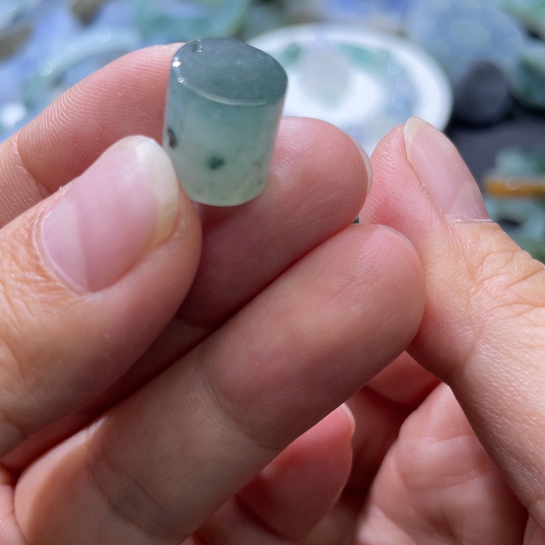 定制翡翠未镶嵌天然翡翠卡10冰蓝