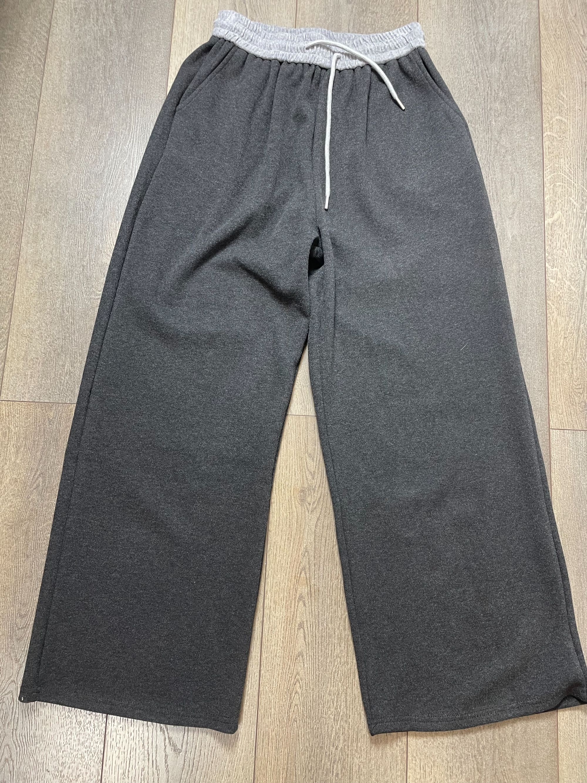 阔腿裤南油女裤直筒裤休闲裤微弹纯色休闲抽绳