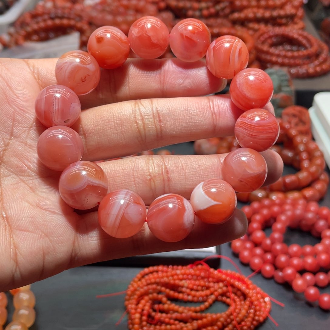 南红玛瑙手链未镶嵌