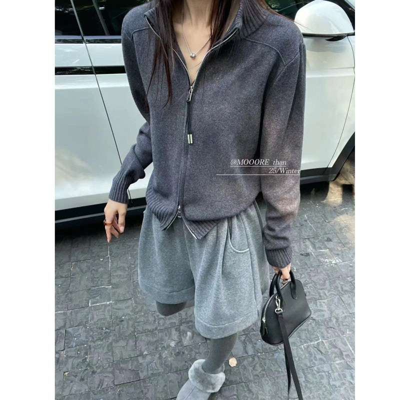 【高级灰】3921开衫外套超柔软毛衣高品质针织上衣