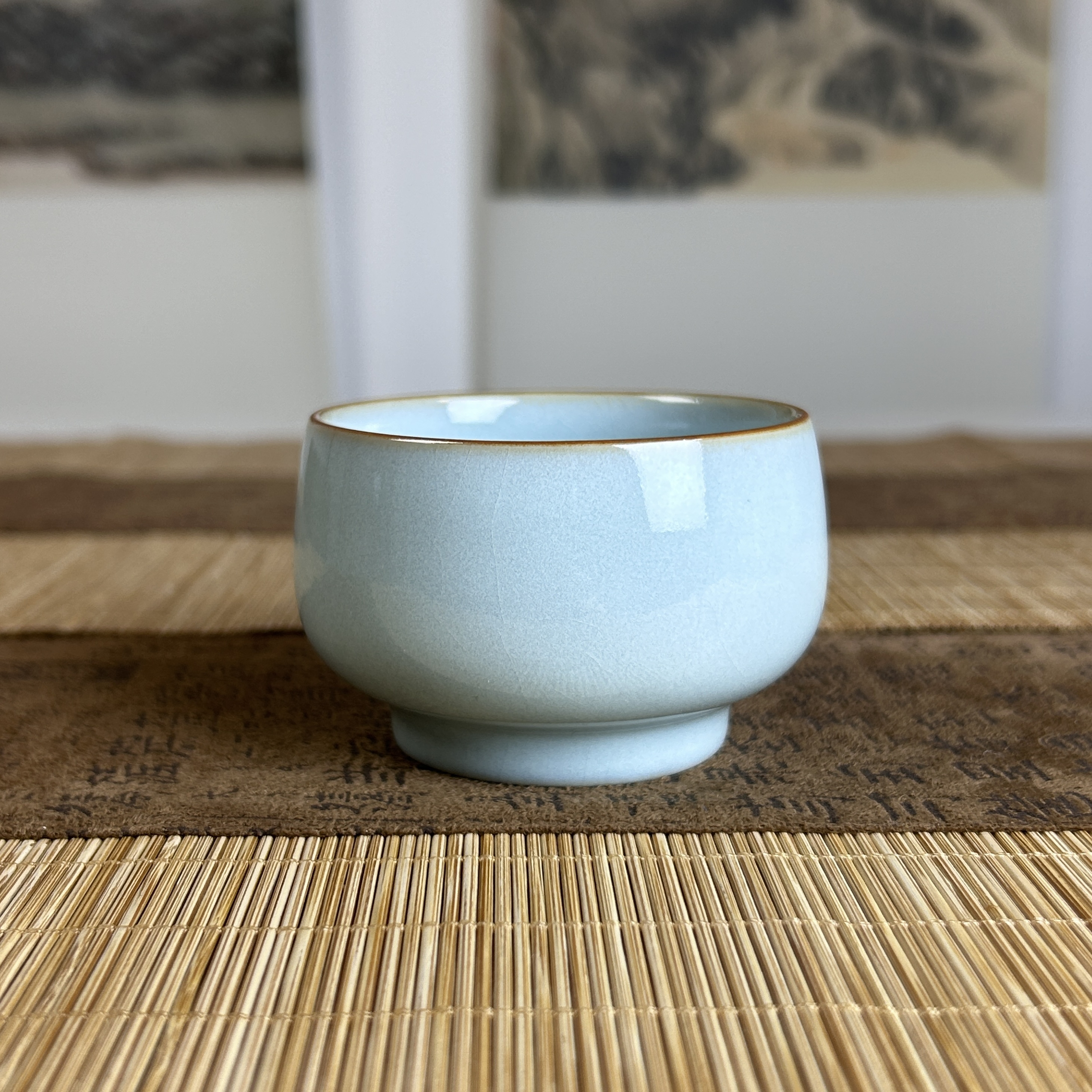 大禅定杯支钉天青色100cc省工大师作品原矿主人杯