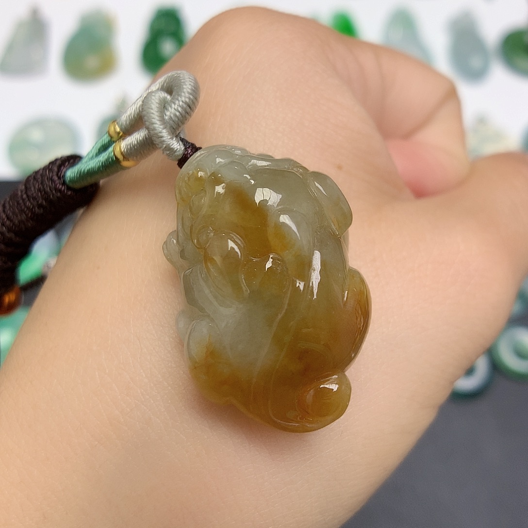 翡翠颈饰未镶嵌貔貅