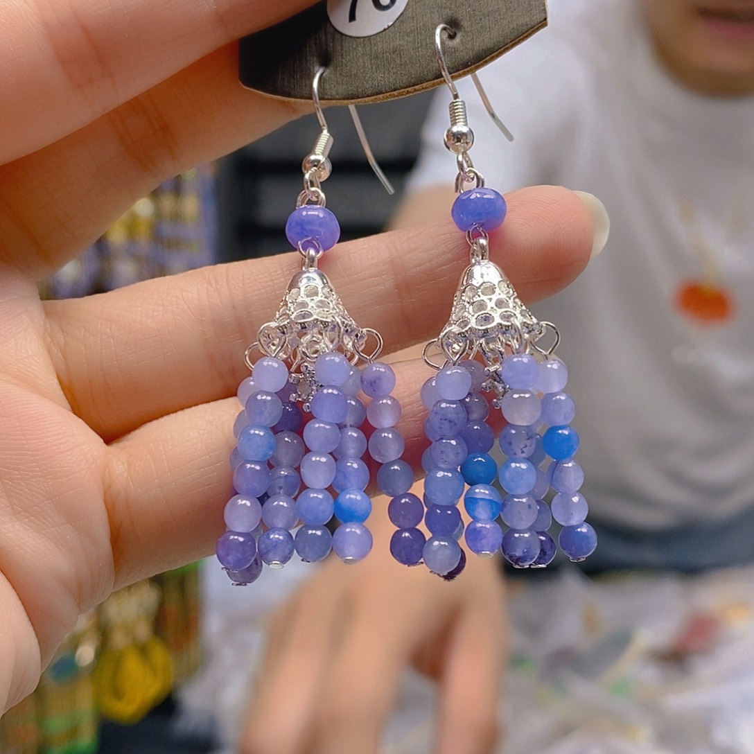 翡翠银S925镶嵌耳饰翡翠