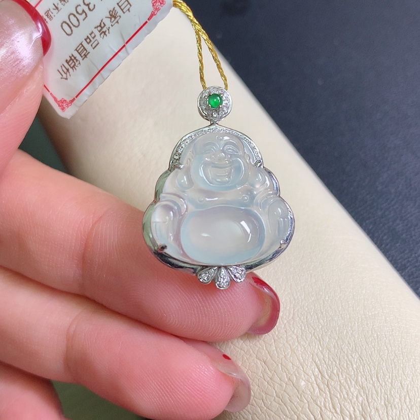 【闪购商品】翡翠颈饰18K金镶嵌佛公