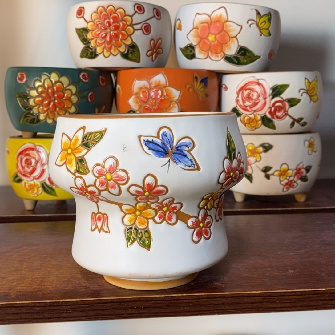 红陶韩式多肉植物花盆