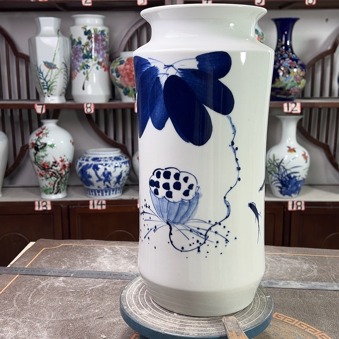 摆件陶景德镇陶瓷书莲