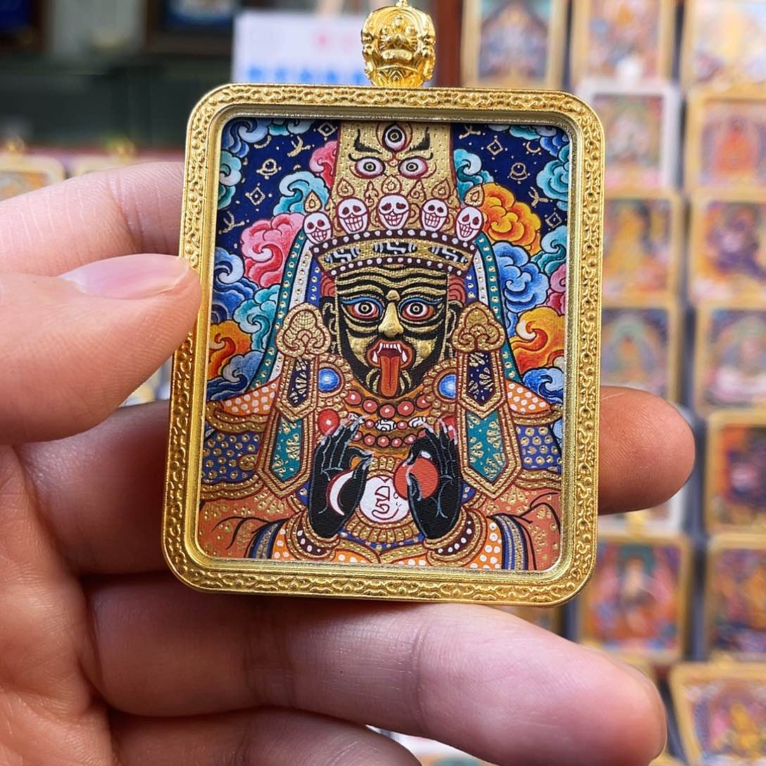 吊坠周***5扎基热贡纯手绘唐卡