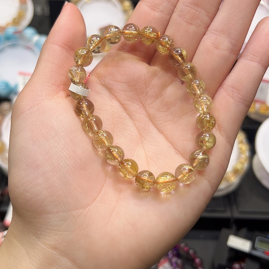 未镶嵌手串水晶金钛晶8+