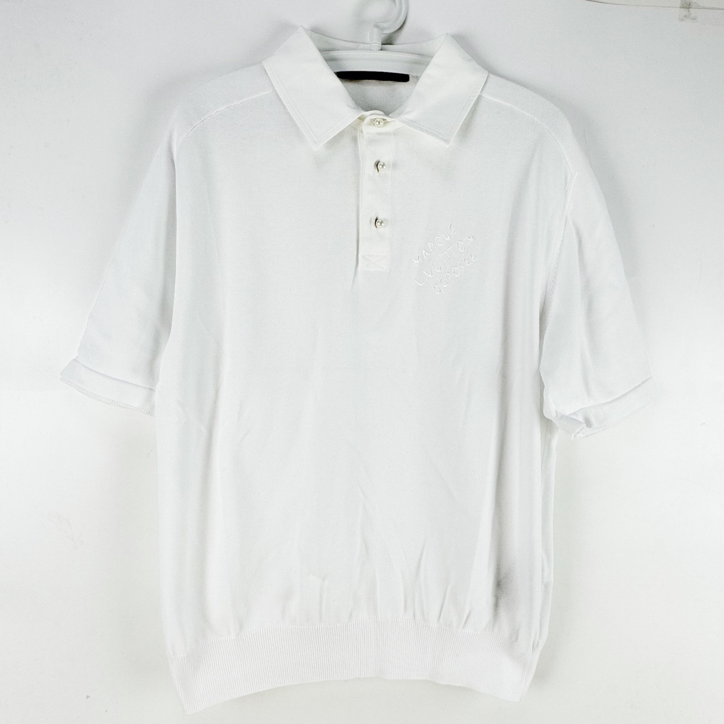 99新 LouisVuitton/路易威登 XS码 白色菲董珍珠polo短袖 sz0142