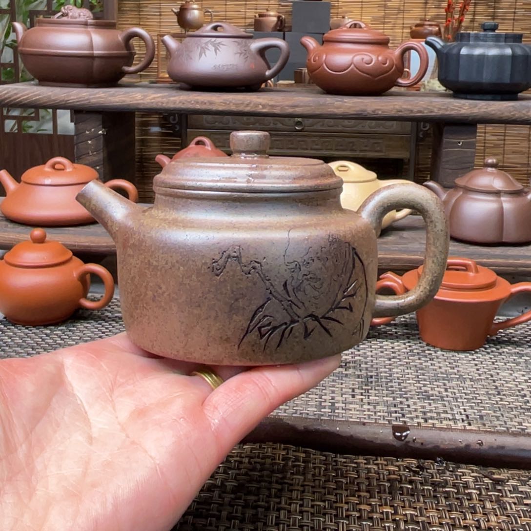 紫砂茶壶宜兴原矿紫砂手工制220