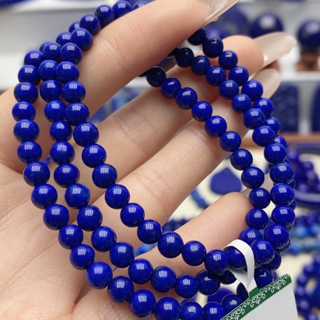 青金石未镶嵌颈饰5mm108