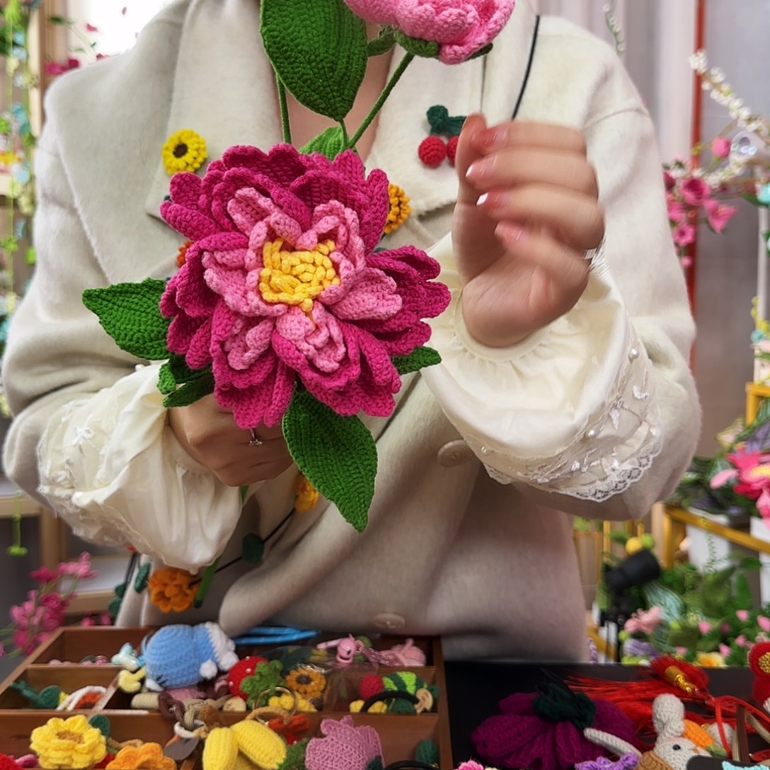 纯手工钩织钩织牡丹