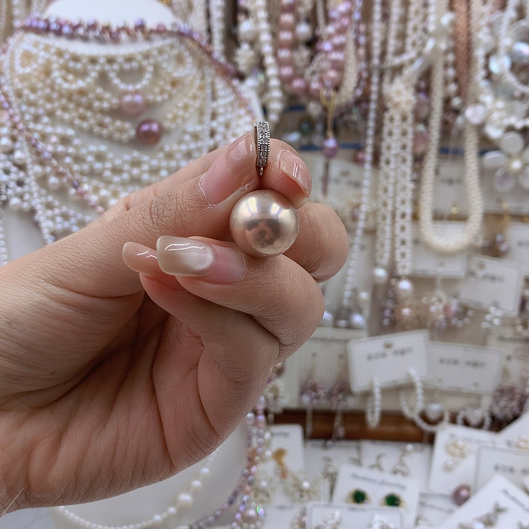 项链银S925镶嵌淡水珍珠k****6