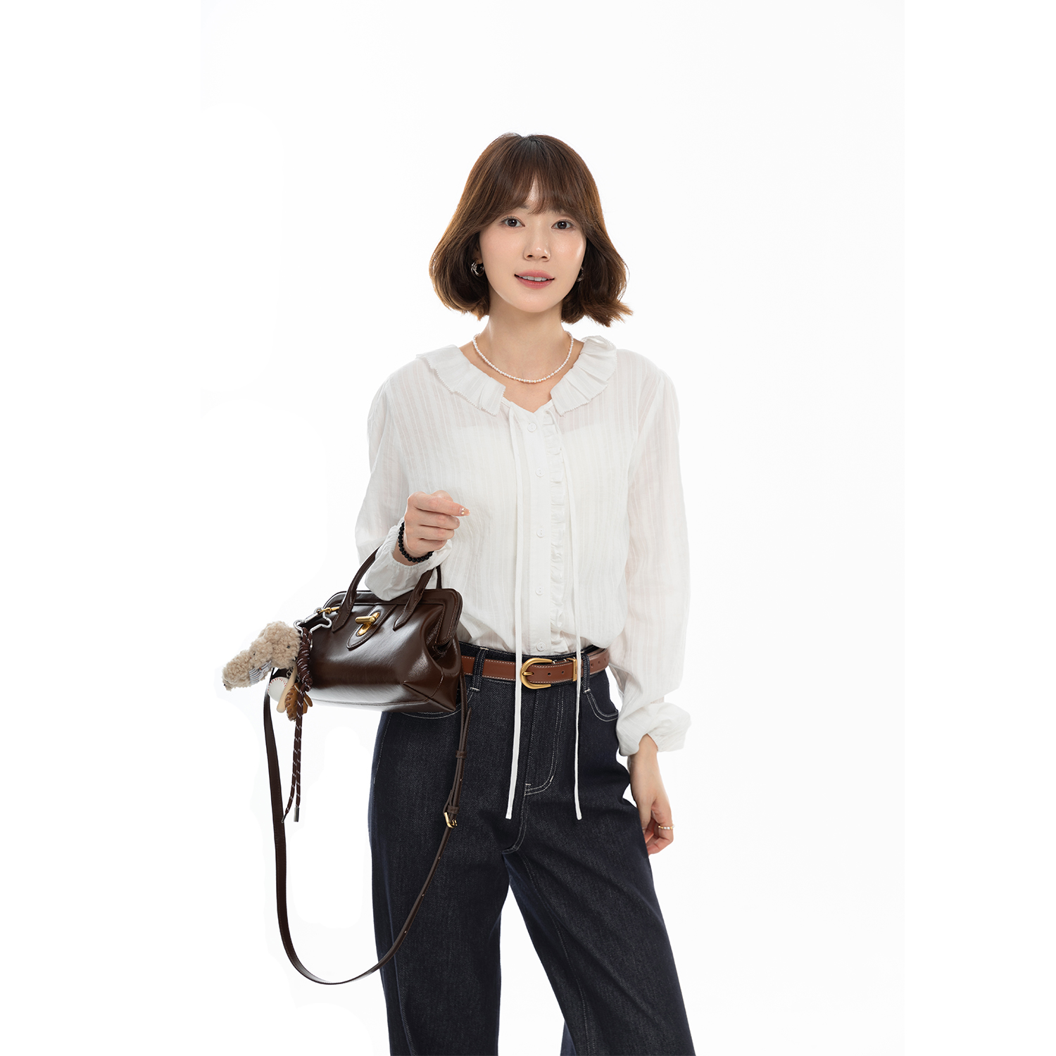 【新品】【白铃兰衬衫】FS510S024甜美减龄木耳边衬衫