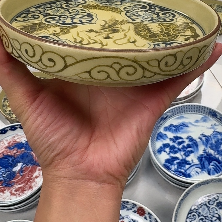 瓷片釉里金如意穿花龙大胡乘景德镇