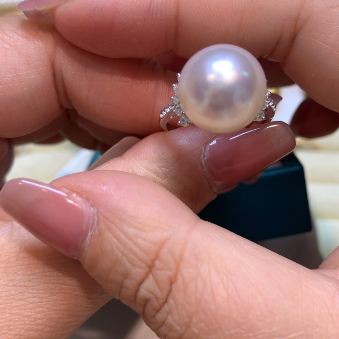 海水珍珠戒指14K金镶嵌