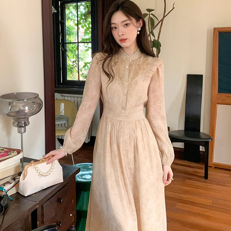 【有里布】2025新款法式长袖打底连衣裙女装D0602