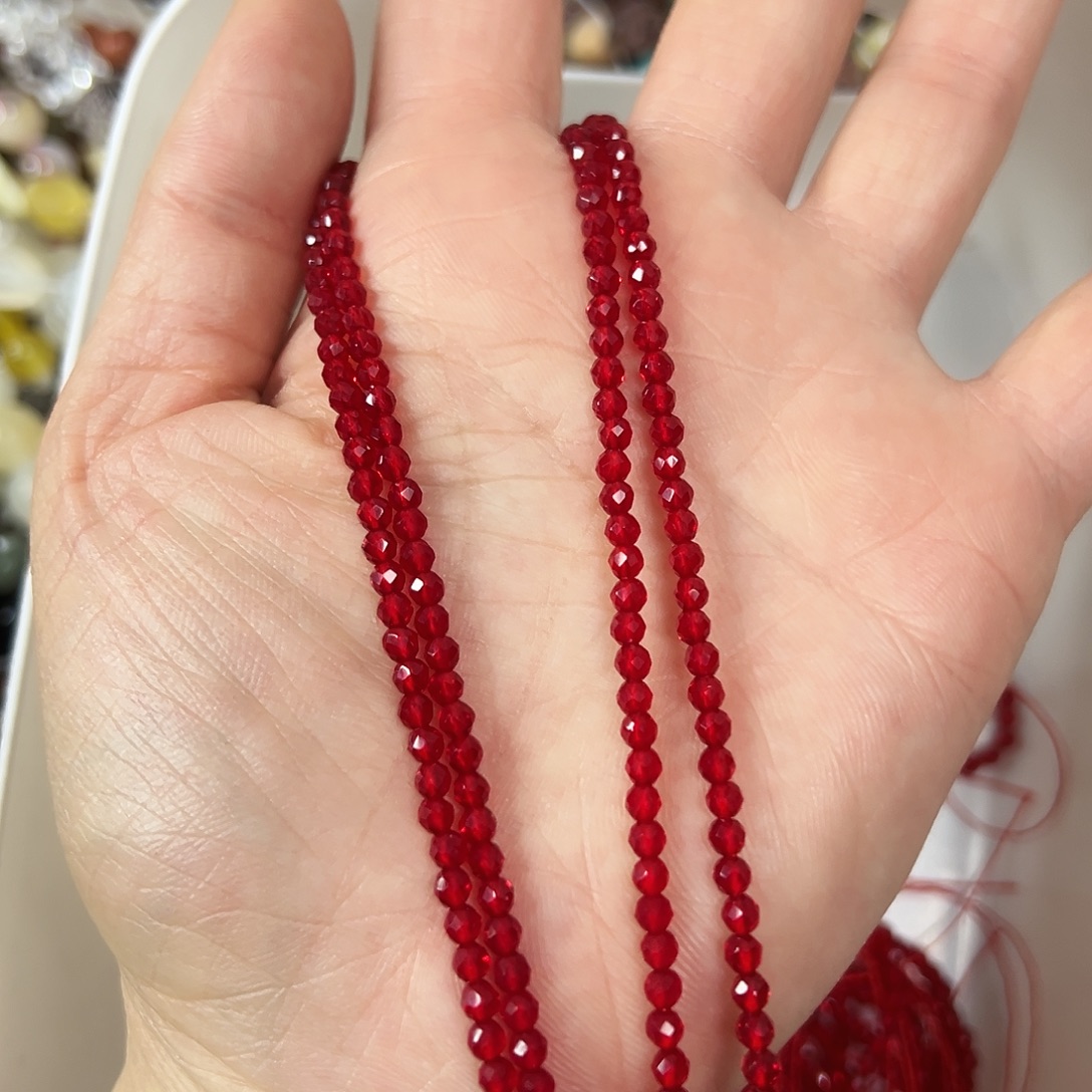 玛瑙/玉髓未镶嵌珠宝半成品，卡3红玛瑙2条