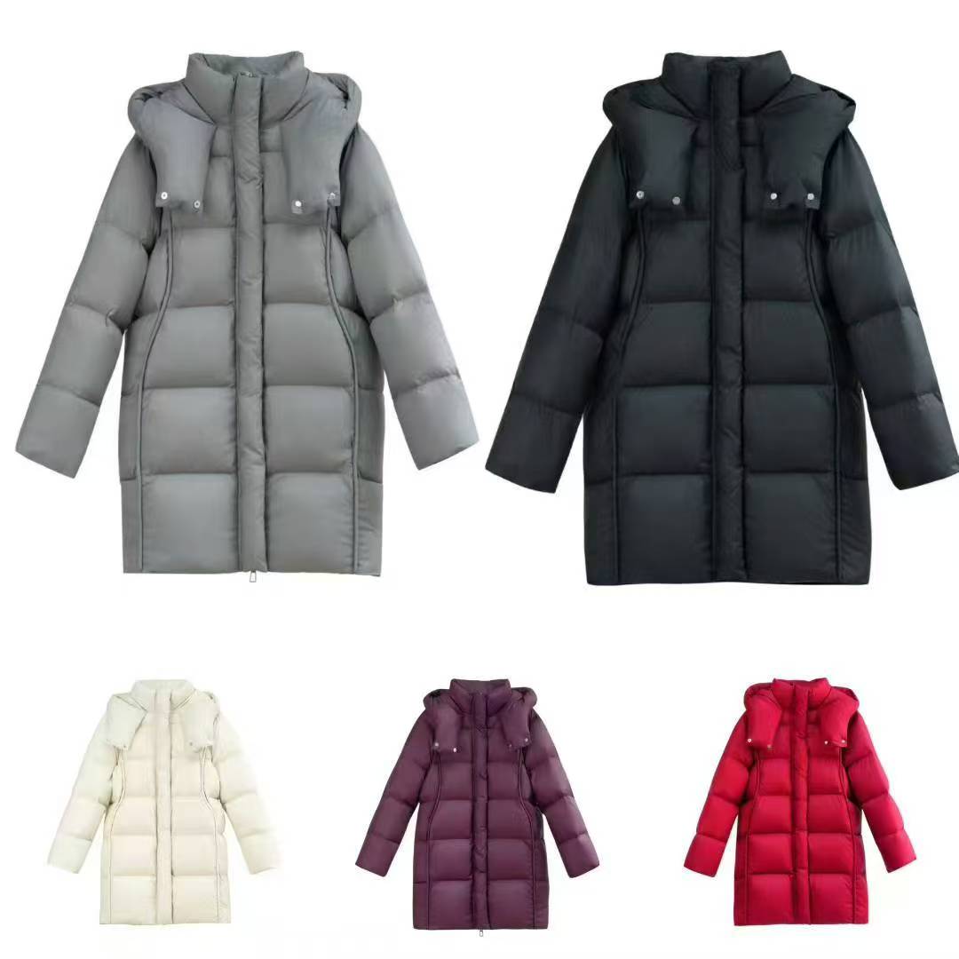 90泡芙300g厚款中长款2025新款羽绒服