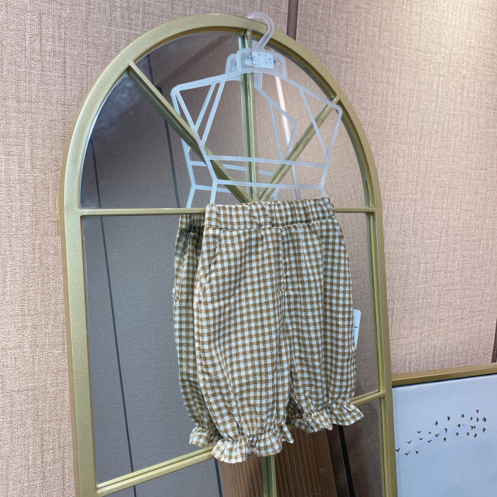 AE326   宝宝格子单层裤子  夏款