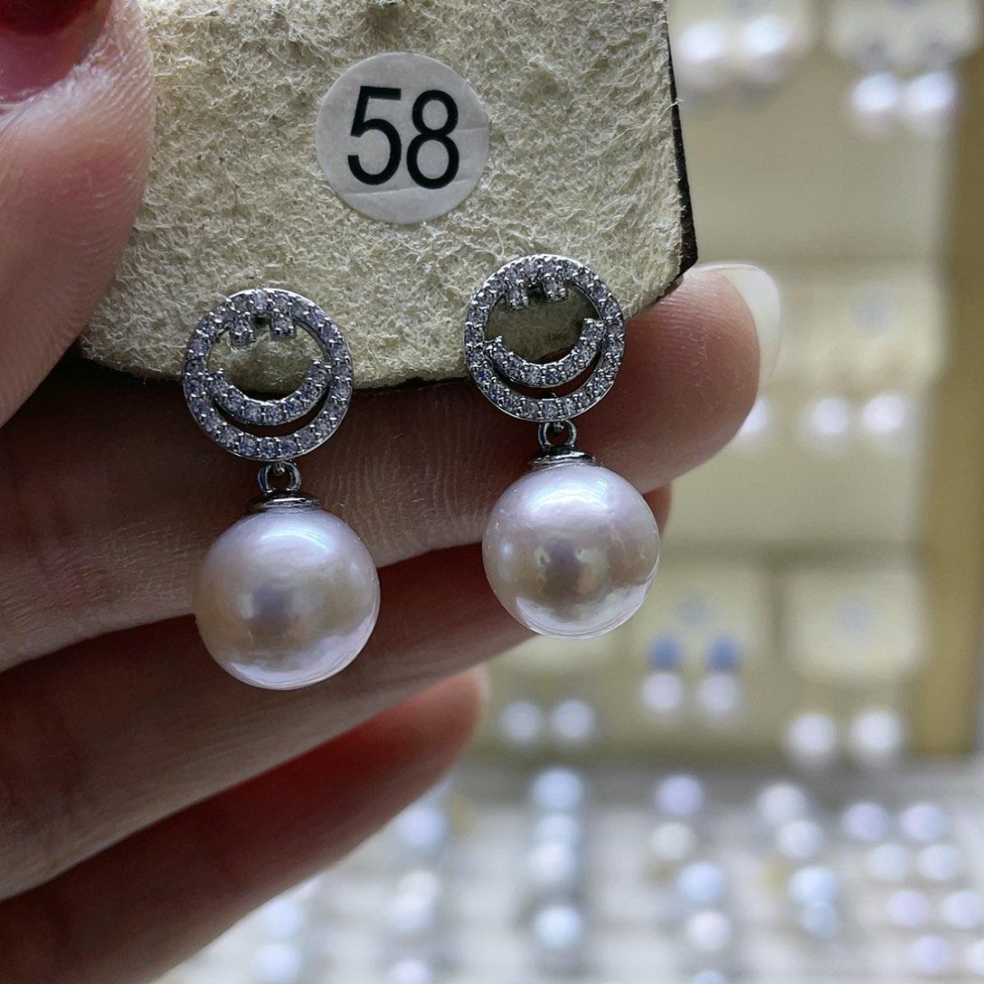 淡水珍珠耳饰银S925镶嵌