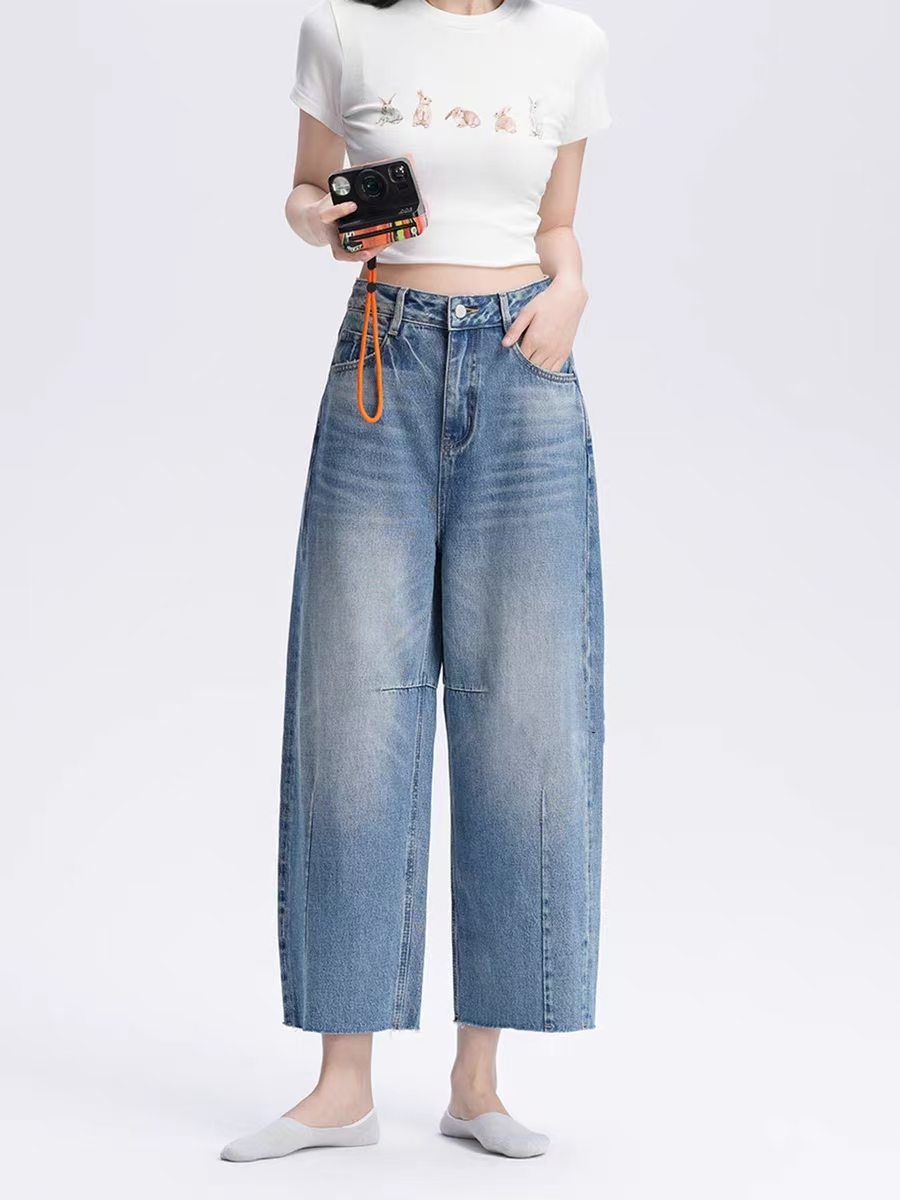 SU【287】花66  愫玥  2025夏季新款爆款九分弯刀奶奶裤~