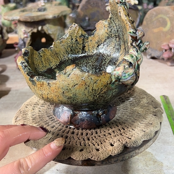 新店福利手工粗陶高温花盆