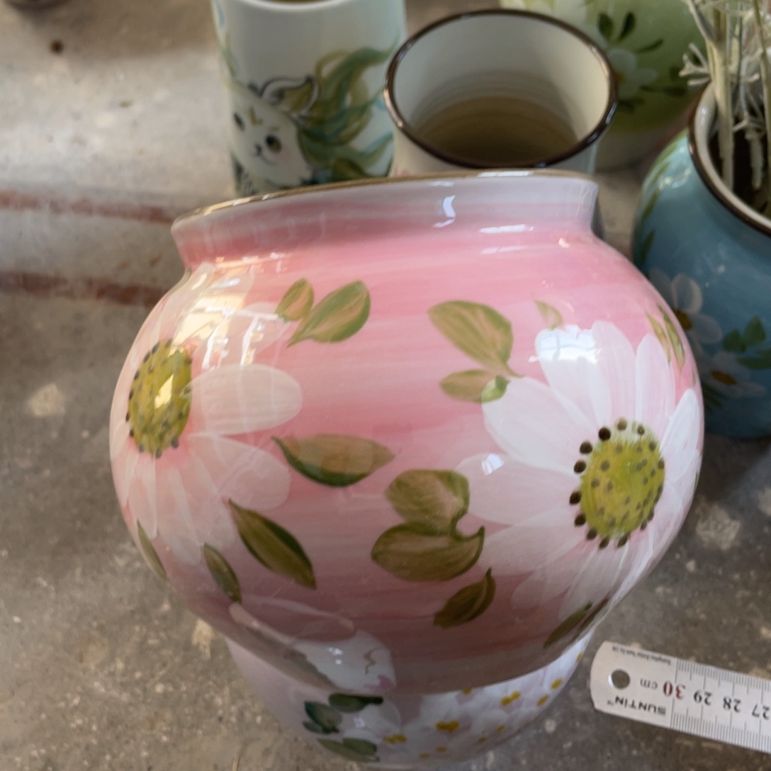 陶摆件景德镇手绘花瓶的