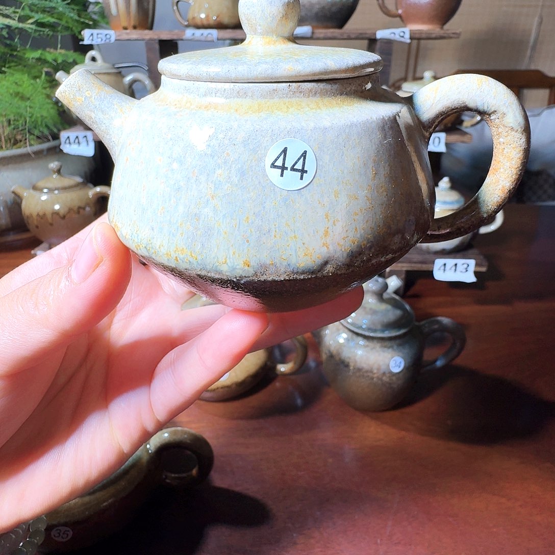 建水紫陶白泥柴烧壶