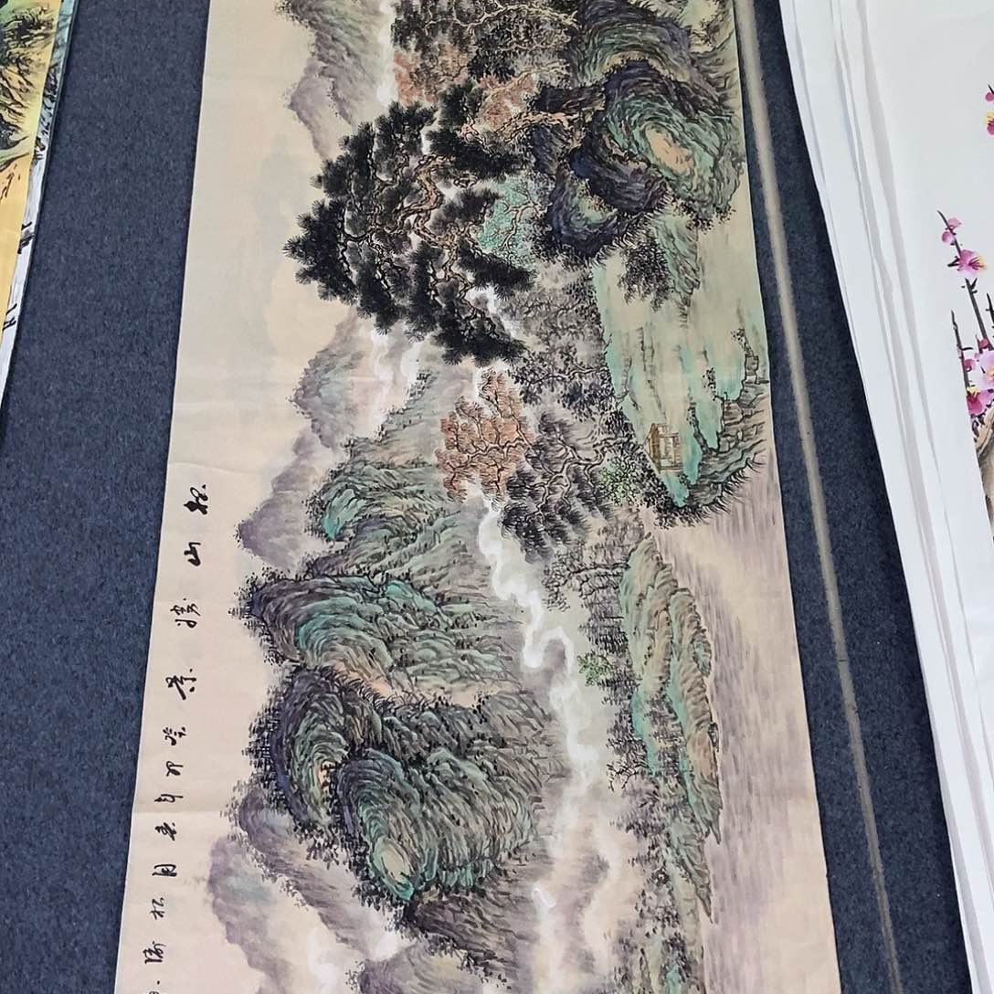 国画小六尺仿古山水一副