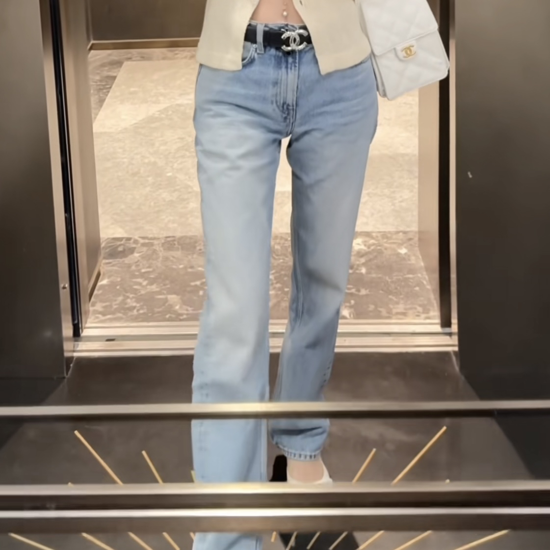 XHCHIC 直筒巨好穿百搭设计师牛仔裤