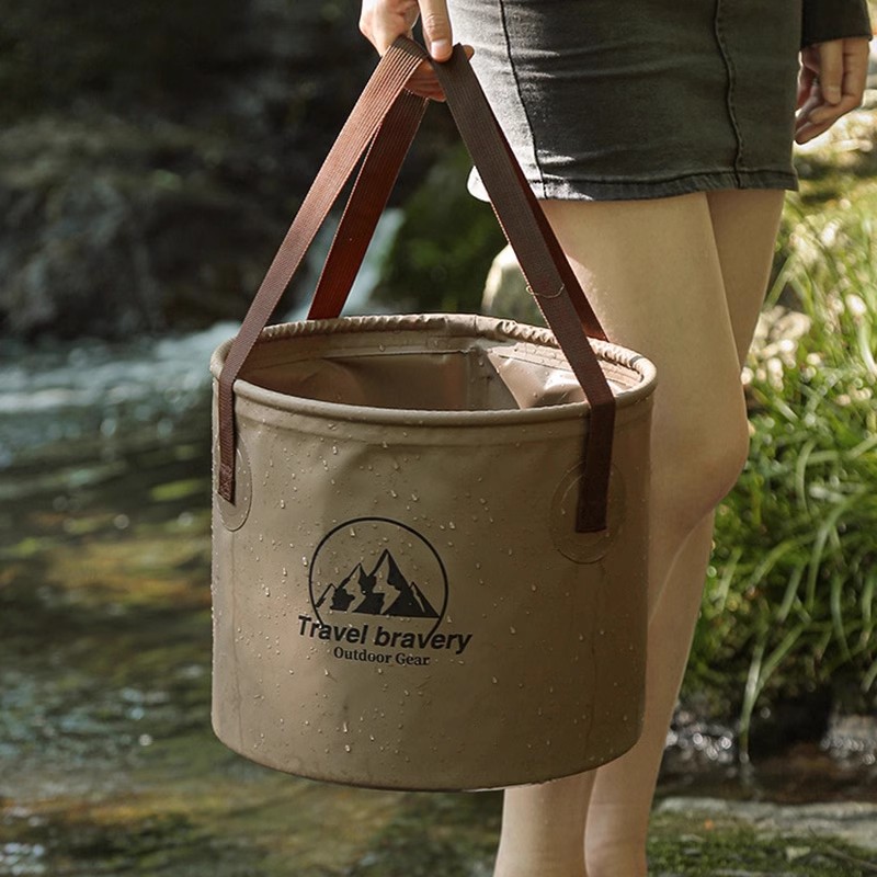 户外野营水桶可折叠水桶便携式旅行打水桶手提桶洗菜大容量野营桶