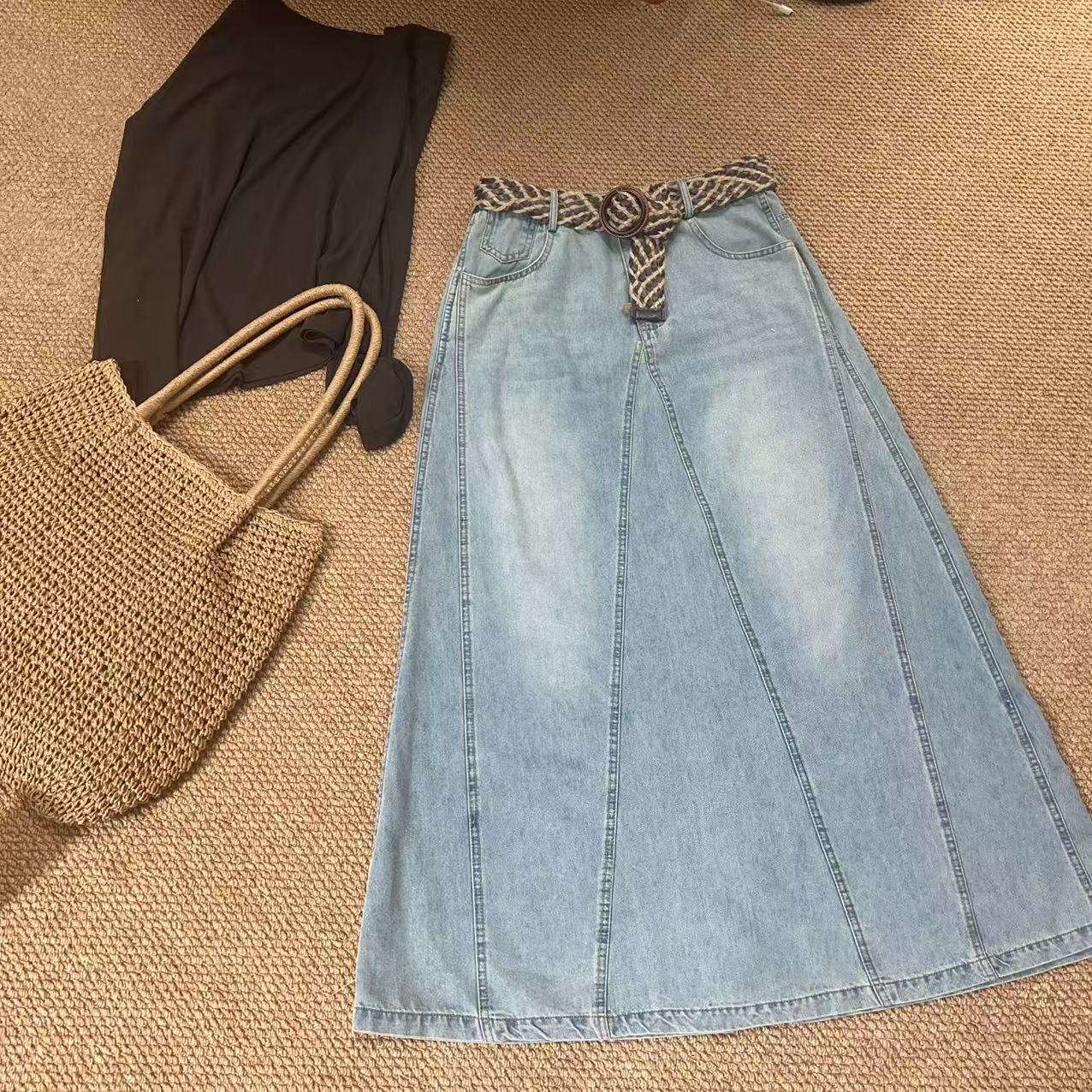 那尚新品】超软超薄超显瘦超百搭A版牛仔裙