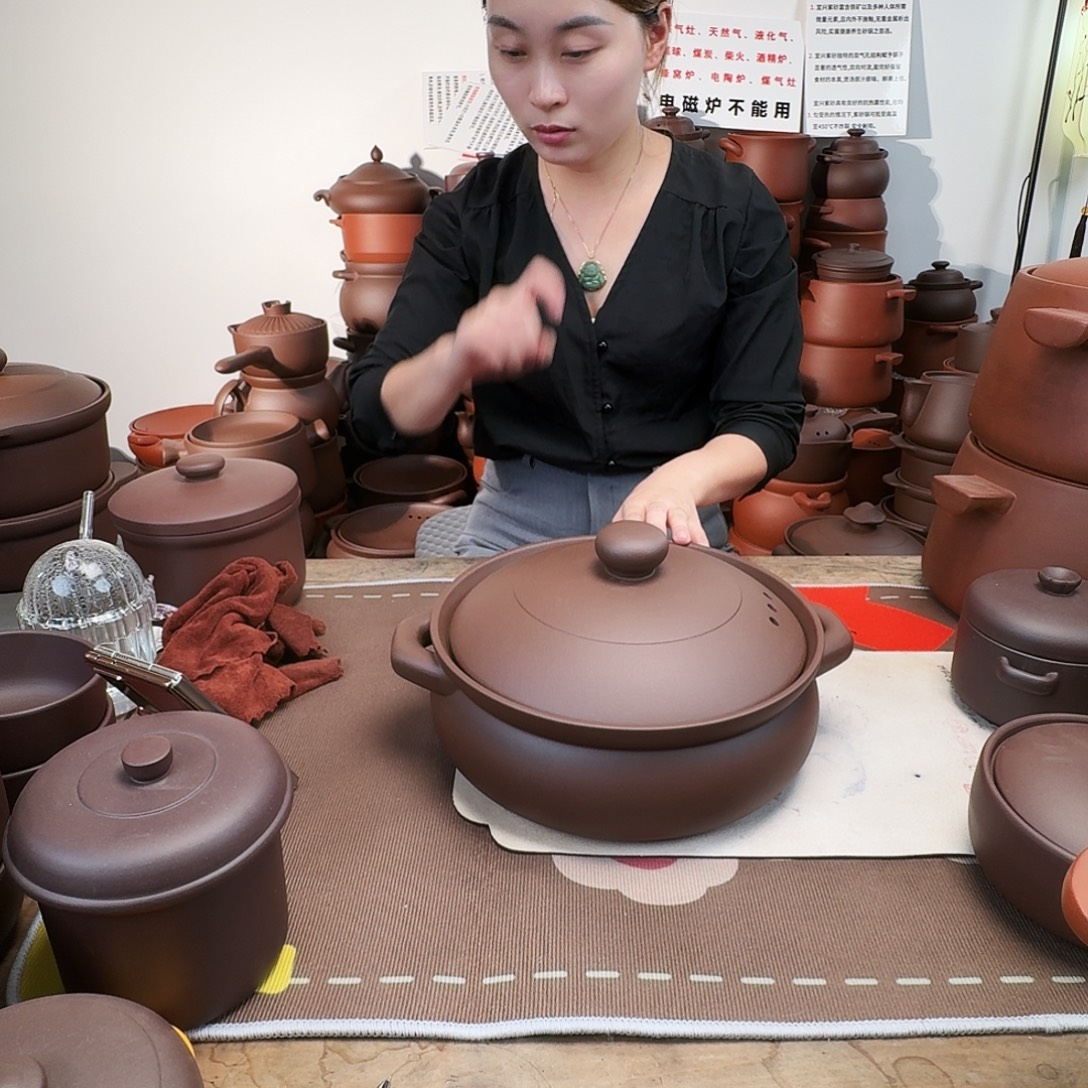 紫砂砂锅4升正品紫色的