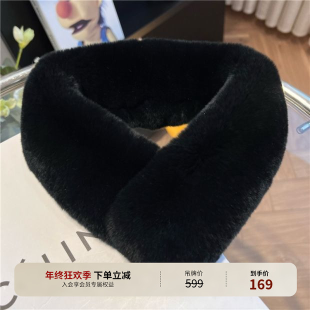 复古潮流保暖围脖秋冬加厚毛绒围巾韩版百搭时尚秋冬季T244W035