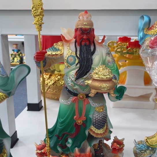 【闪购商品】玉16寸汉白玉空心关公