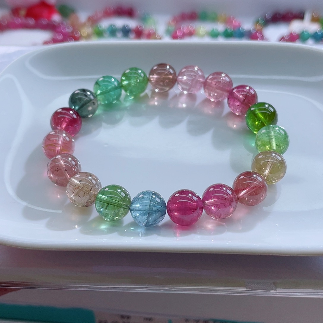 碧玺未镶嵌手链10mm左右