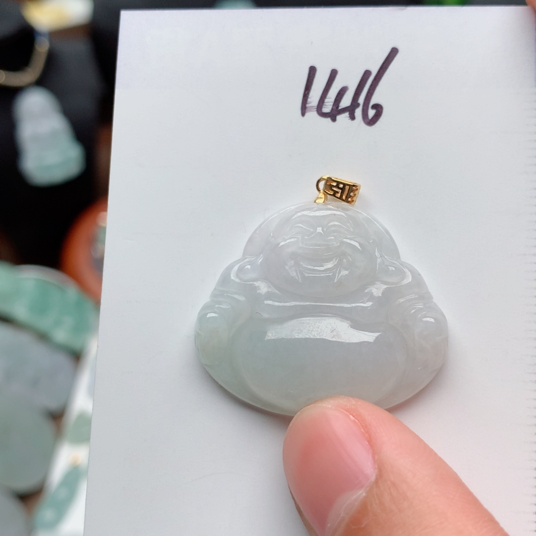 翡翠颈饰银S925镀金镶嵌吊坠