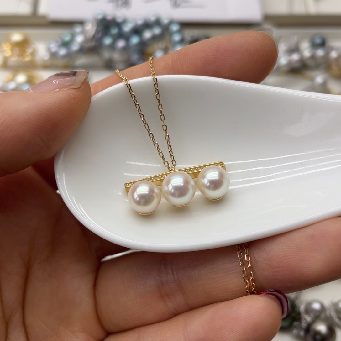 海水珍珠项链银S925镶嵌