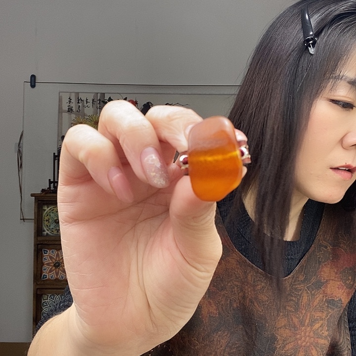 蜜蜡戒指未镶嵌戒指