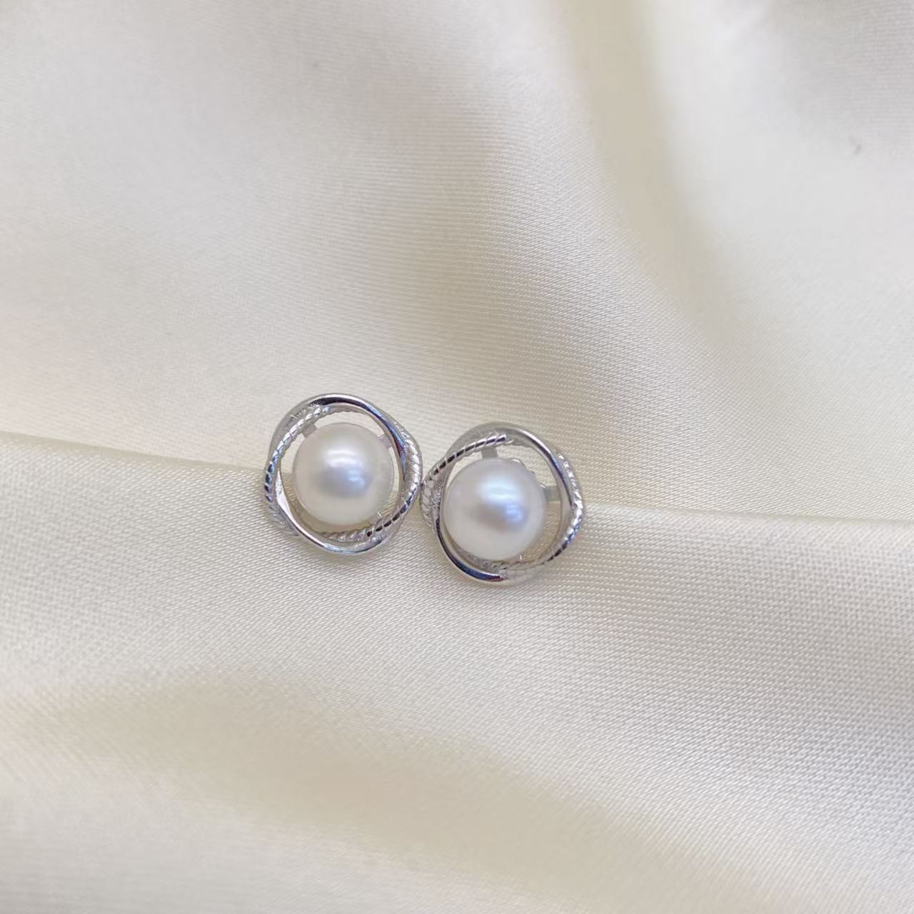 LH232【s925银极简珍珠耳钉】气质轻奢时尚百搭法式小众简约经典