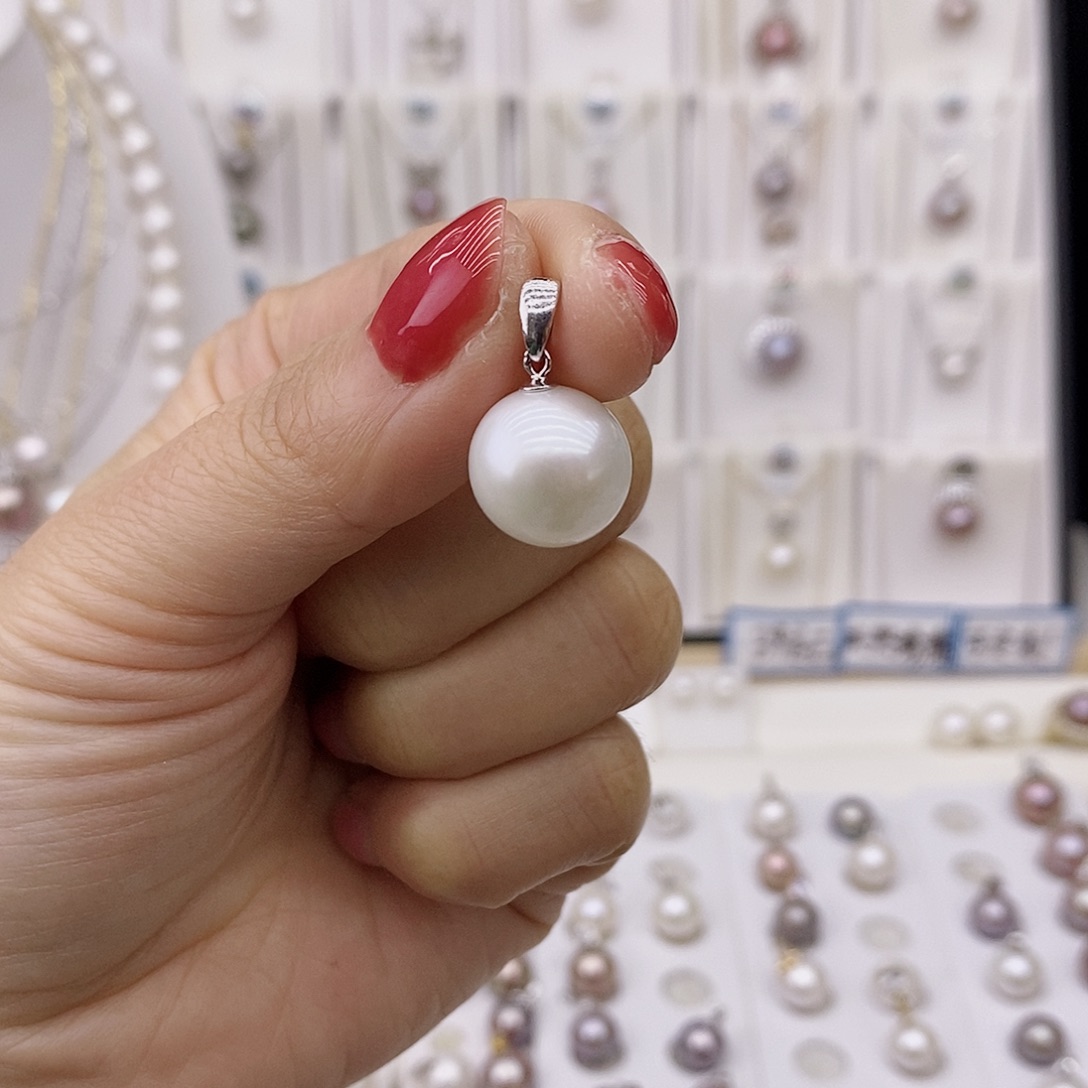 吊坠(不含链)淡水珍珠银S925镶嵌