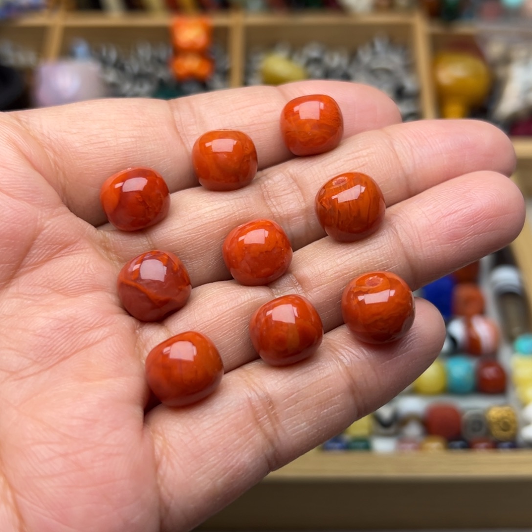南红玛瑙11mm火焰纹老型未镶嵌多样性发其中一颗