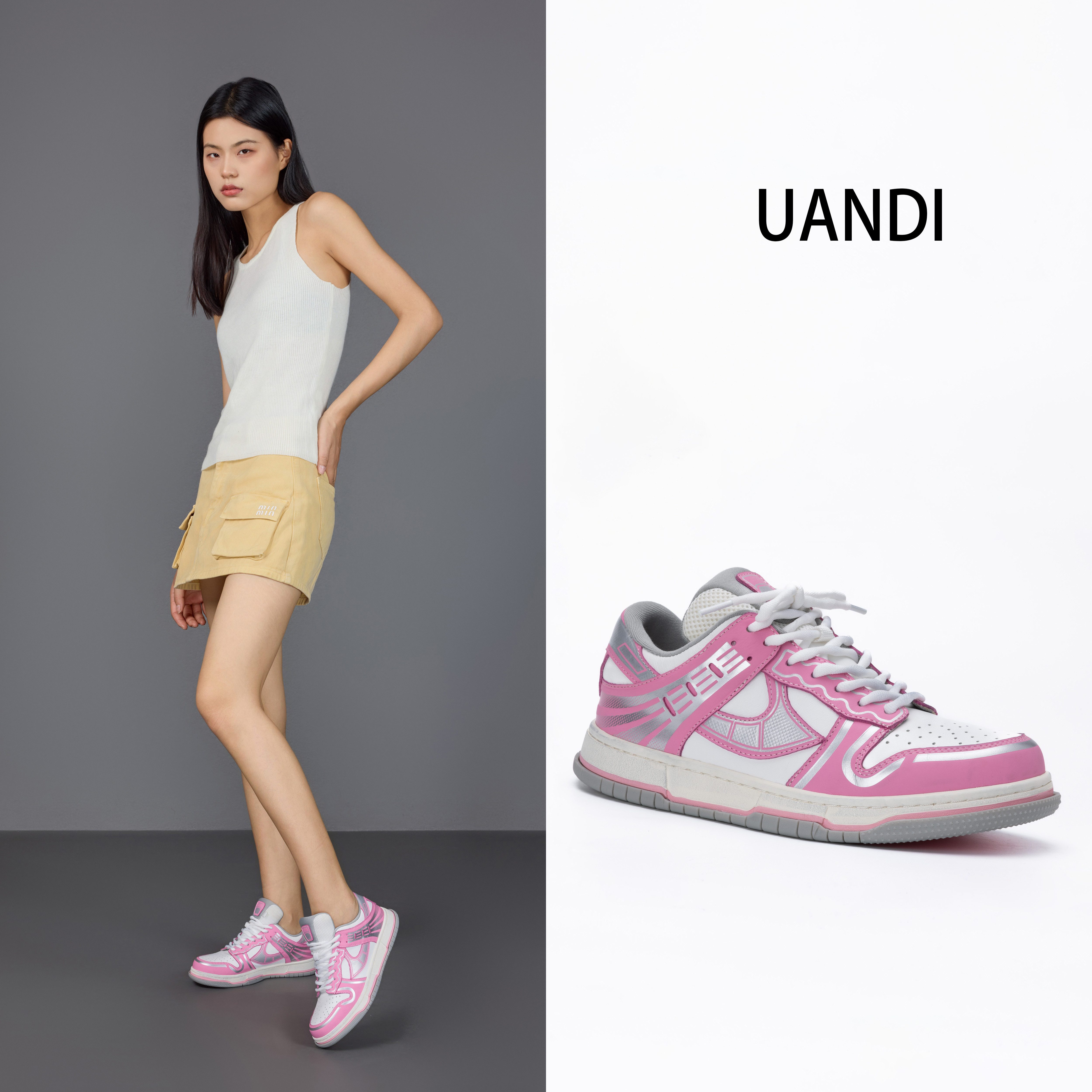 UANDI原创24年四季款时尚设计师款休闲百搭低帮平底板鞋女